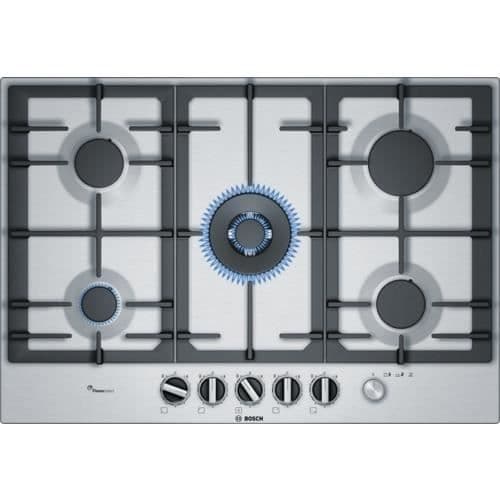 Bosch Serie 6 PCQ7A5M90, Inbyggd, Gasspis, Rostfritt stål, Rostfritt stål, Gjutjärn, 1000 W Rostfritt stål