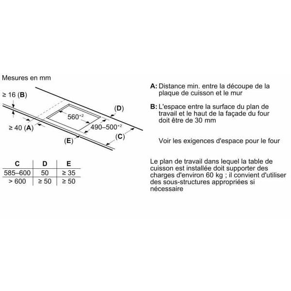 Häll: BOSCH Induktion 4 brännare 59,2 / 52,2 cm PIE631HB1E
