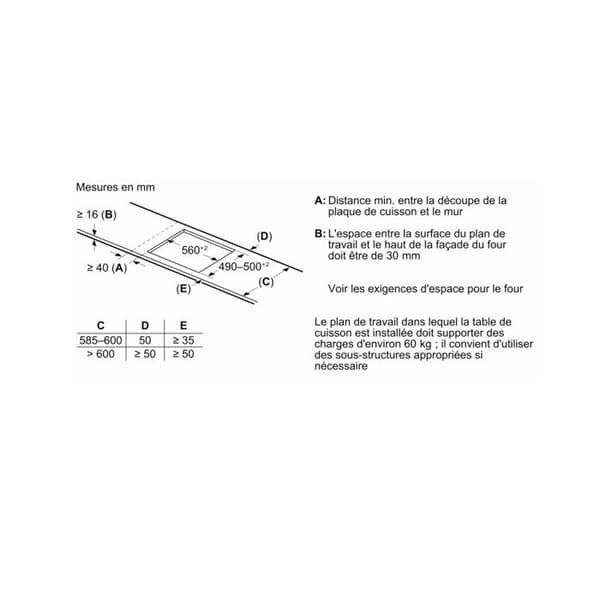 Häll: BOSCH Induktion 4 brännare 59,2 / 52,2 cm PIE631HB1E