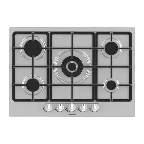 Gasolhäll - Hisense - GM773XF - 5 zoner - Dubbelkrona Wok-brännare - Anti-mark rostfritt stål