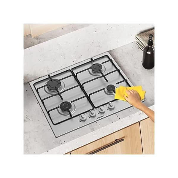 Hisense Gm642Xf Gaskök med 4 kokzoner, bredd 60 cm, emaljerade galler, tändning integrerad i knappen