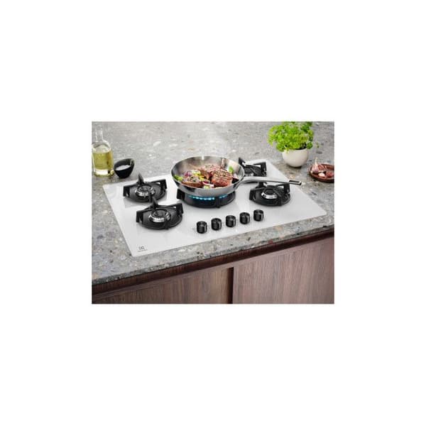 Electrolux EGG75372W, Vit, Inbyggd (placering), 75 cm, Gas, Glas, 5 zon(er)