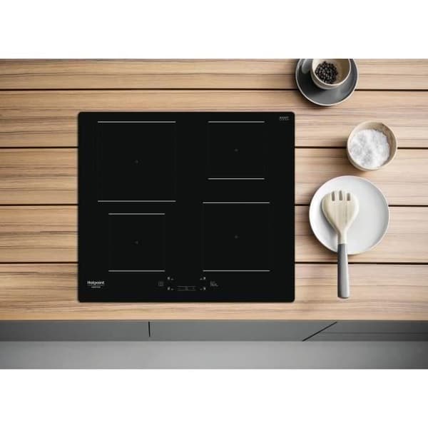 Induktionshäll - HOTPOINT - 4 brännare - L60 cm - HQ5660SNE - 7200 W - Svart glasbeläggning