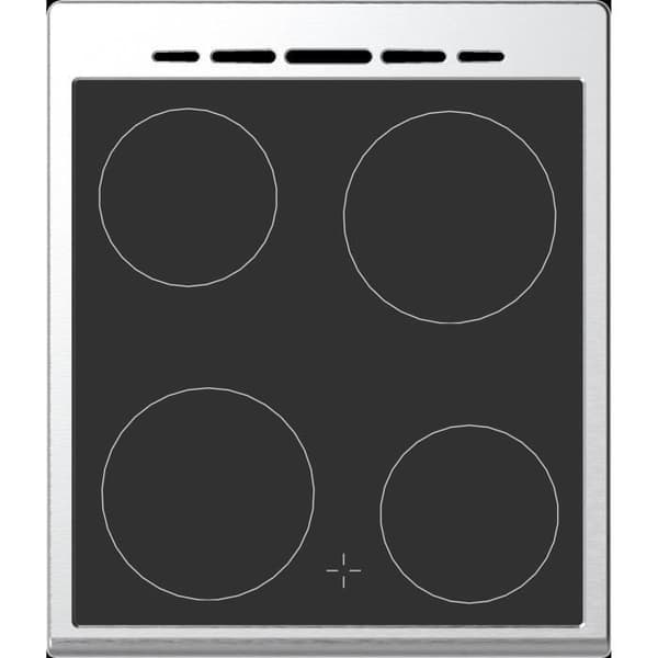 Cuisinière vitrocéramique CONTINENTAL EDISON CECV50FCS - 4 brännare - L49.5 x H82.7 x P58 cm - Silver