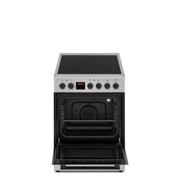 Cuisinière vitrocéramique CONTINENTAL EDISON CECV50FCS - 4 brännare - L49.5 x H82.7 x P58 cm - Silver