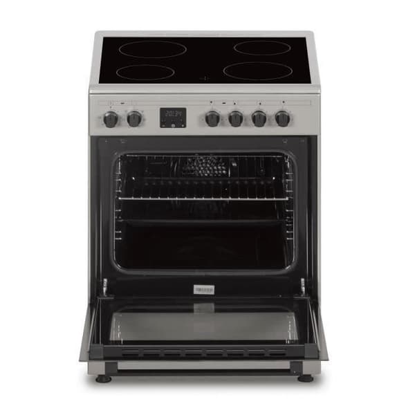 Cuisinière vitrocéramique CONTINENTAL EDISON CECV60FCS - 4 brännare - L58,8 xP61 xH83 cm - Silver