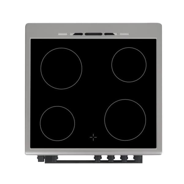 Cuisinière vitrocéramique CONTINENTAL EDISON CECV60FCS - 4 brännare - L58,8 xP61 xH83 cm - Silver