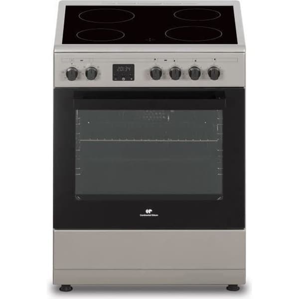 Cuisinière vitrocéramique CONTINENTAL EDISON CECV60FCS - 4 brännare - L58,8 xP61 xH83 cm - Silver