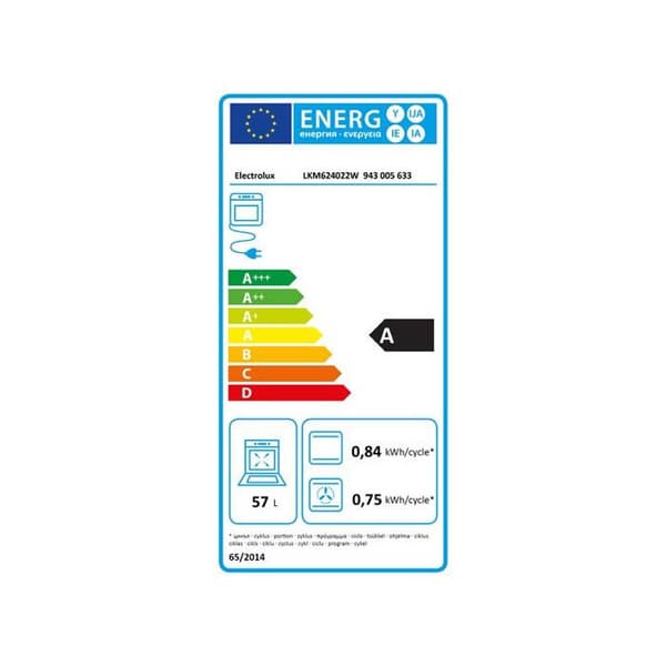 Kombinationsspis gas/elektrisk 4 hällar 60x60 Multifunktion ELECTROLUX - LKM624022W