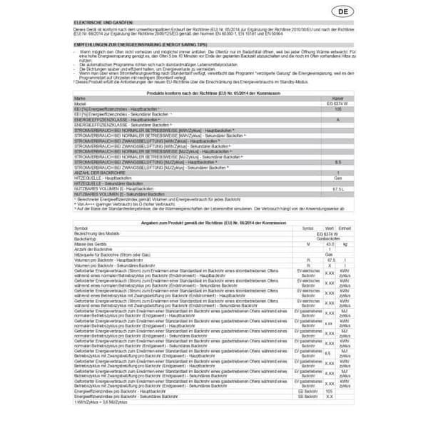 Kaiser Herd Set EG 6374 med inbyggd ugn + KCG 6387 gasolspis