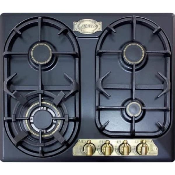 Kaiser Empire Gaskök 60cm Frittstående/Gaskokplatta/Emaljerad Svart/Gas/4 högkvalitativa brännare/WOK-brännare 3,8