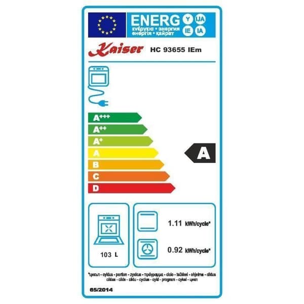 Kaiser HC 93655 IEm+A 9315 Em, Elektrisk spis 90 cm + Fläktkåpa 90 cm