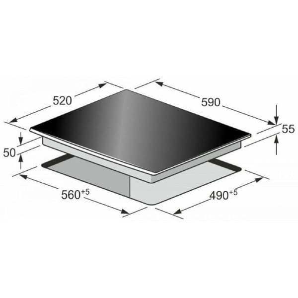 Kaiser Induktionshäll KCT 6705 RI 60 cm, Design av hällen i gjutjärn, smal ram "Antik Guld"