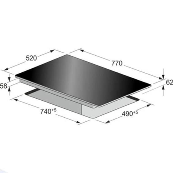 Kaiser Induktion Koksfält, Induktionshäll 77cm, FRIZON, PowerBoost 4,3 KW, 5 SnabbVärme, Koksfält