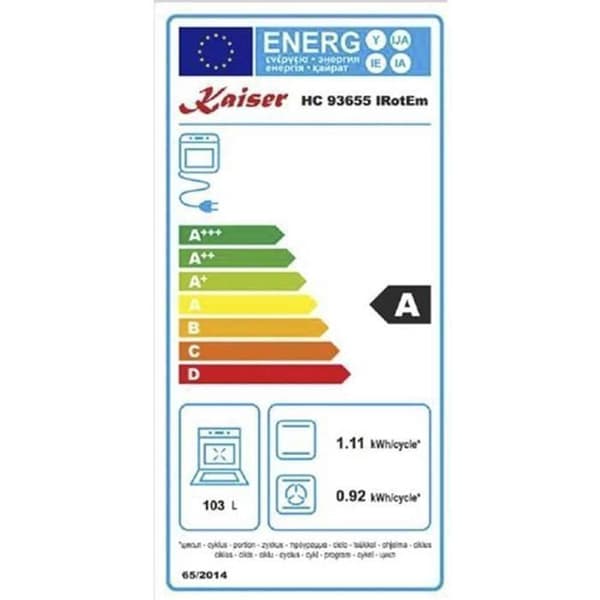 Kaiser HC 93655 IRotEm Elektrisk fristående spis 90 cm Empire/Multi 8 Multifunktionell elektrisk ugn med induktionsplatta