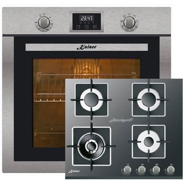 Kaiser Four Set EH 6323 + KCG 6382, Autonome, Inox, Elektrisk ugn + gaskokplatta 60 cm