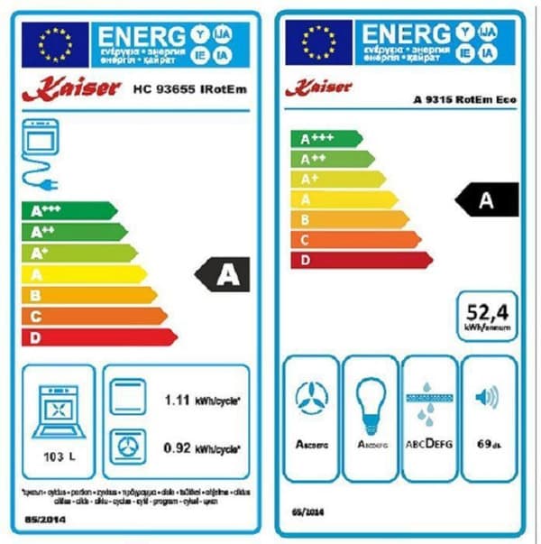 Kaiser HC 93655 IRotEm Elektrisk spis 90 cm + Fläkt A 9315 Röd 90 cm