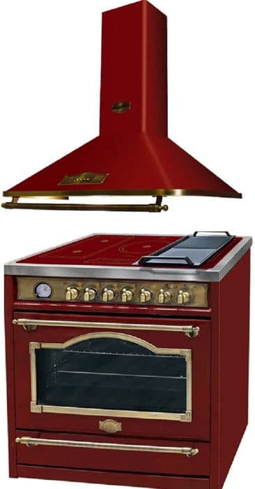 Kaiser HC 93655 IRotEm Elektrisk spis 90 cm + Fläkt A 9315 Röd 90 cm