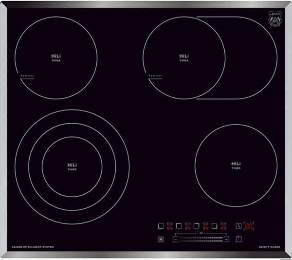 Kaiser KCT 6715 F Glaskeramisk spis Autark 60cm, svart glas, 4 High-Light kokszoner, grillzon