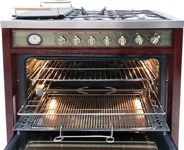 Kaiser Cuisinière HGE 93555 RotEm Cuisinière elektrisk gas retro 90 cm Spis