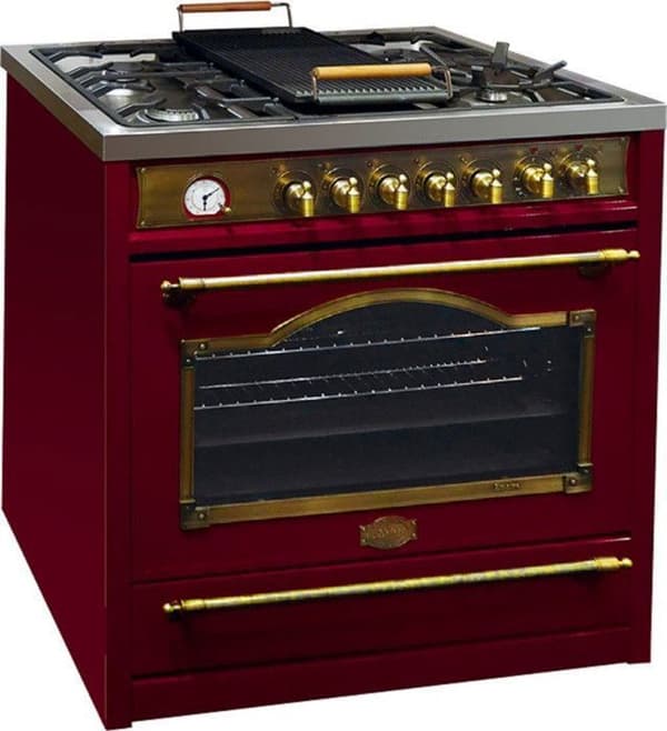 Kaiser Cuisinière HGE 93555 RotEm Cuisinière elektrisk gas retro 90 cm Spis