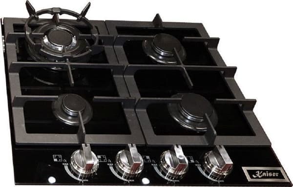 Kaiser KCG 6387 Turbo, Gaskökplatta 60 cm, Svart glas 4 zoner, Fristående, inbyggd