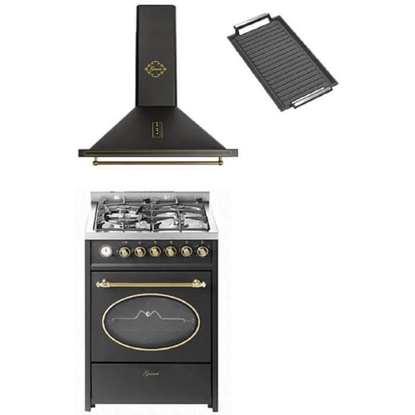 GURARI GCH G 614 BL Gasolugnar 60 cm + GCH 975 Bl 6 Fläkt 60 cm + spishällen