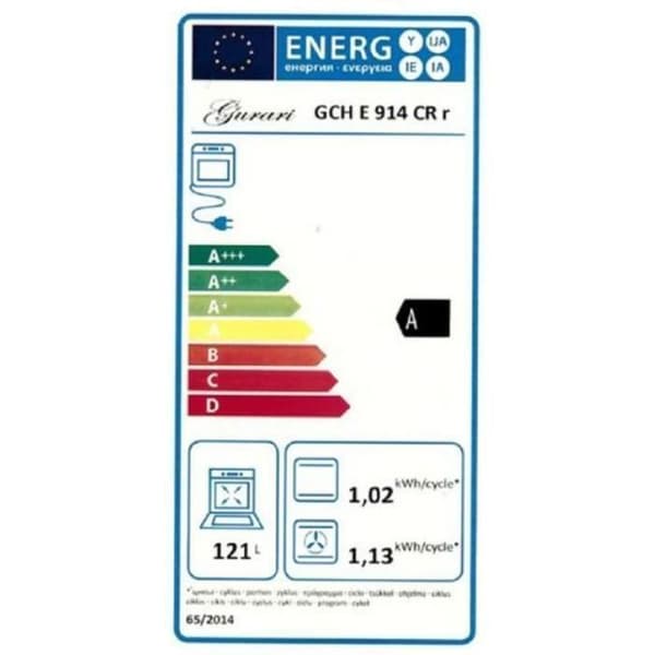 Gurari GCH E 914 Cr R Cuisinière à gaz à encastrer 90 cm, 121L, 8 funktioner, Inbyggd spis