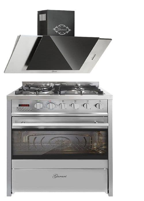 GURARI Gaskök med elektrisk ugn 60 L med kolfilterfläkt 60 cm, 1000m³/h GCH E 610 X+GCH S 482 60 IS