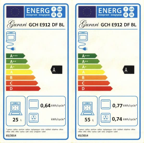 GURARI Elektrisk spis GCH E 912 DF BL Glaskeramisk spis 90 cm svart Ugn med dubbla eldar