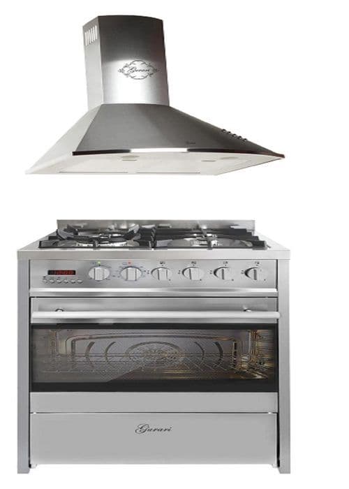 GURARI Gasoljekök med elektrisk ugn 60 L med fläkt 60 cm GCH E 610 X+GCH 046 IS 6