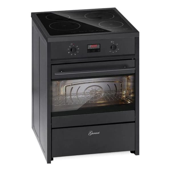 GURARI Induktionsspis svart Fristående induktionsspis med 4 booster-kokzoner GCH E 612 BL 60 cm