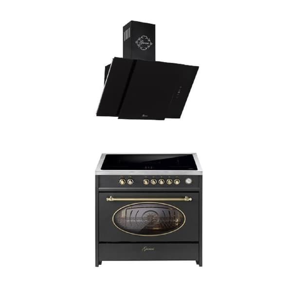 GURARI Induktionshäll E 913 RU BL 90 cm + GCH S 171 90 BL PRIME Fläkt 90 cm