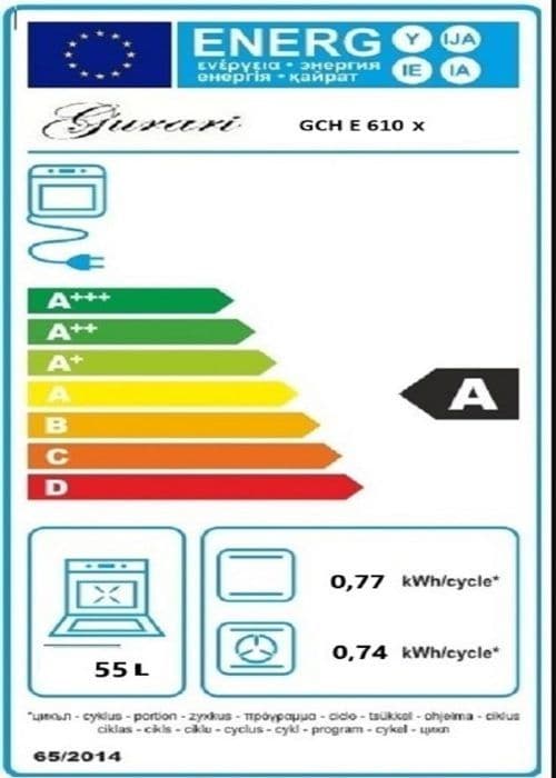 GURARI Gasolkök med elektrisk ugn 60 L och fläkt 60 cm, 1000m³/h GCH E 610 X+GCH 462 IS 6 Prime