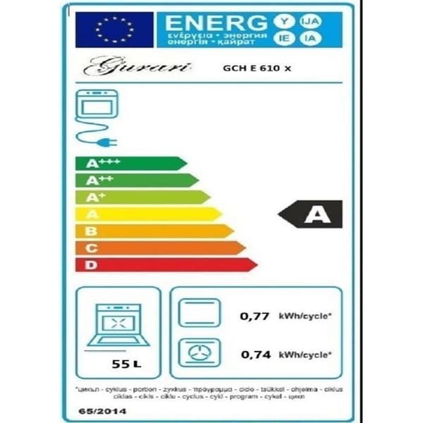 GURARI Gasolkök med elektrisk ugn 60 L och fläkt 60 cm, 1000m³/h GCH E 610 X+GCH 462 IS 6 Prime