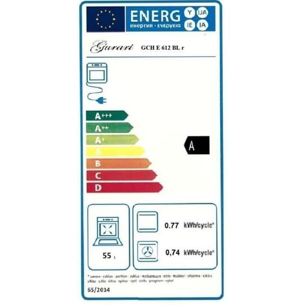 GURARI GCH E 612 BL r Induktionshäll 60 cm + GCH 975 Bl 6 Fläktkåpa 60 cm