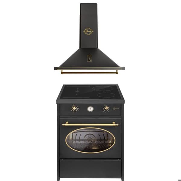 GURARI GCH E 612 BL r Induktionshäll 60 cm + GCH 975 Bl 6 Fläktkåpa 60 cm