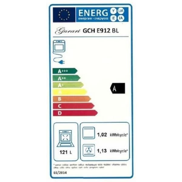 GURARI GCH E 912 BL Elektrisk spis 90 cm, svart, Ugnsbrännare