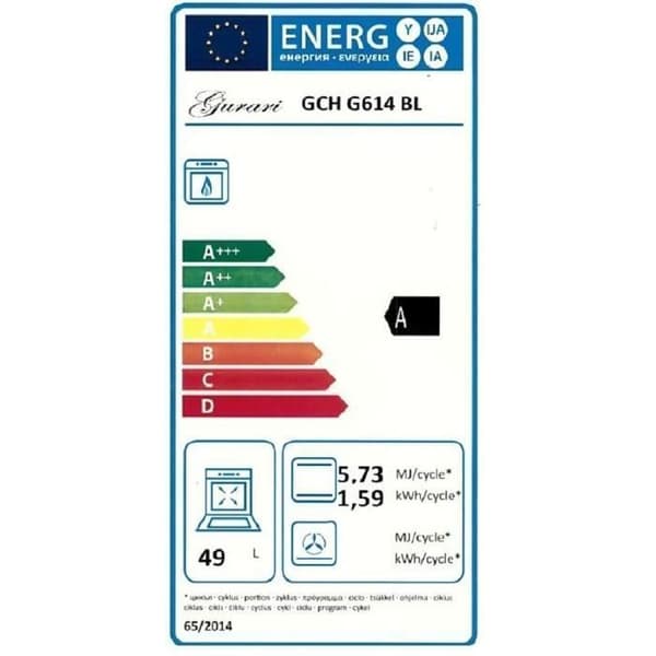 Gurari GCH G 614 BR Gaskök 60 cm naturgas Fl. Gas 4 Kw WOK, Spis.