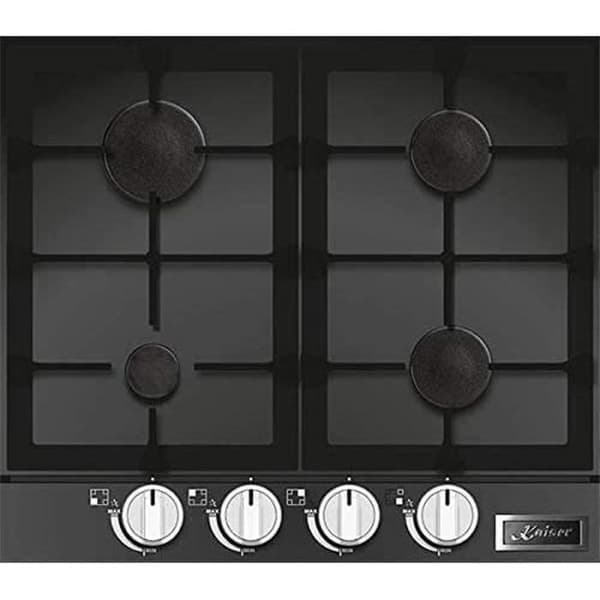 Kaiser KCG 6387 Turbo, Gaskökplatta 60 cm, Svart glas 4 zoner, Fristående, inbyggd