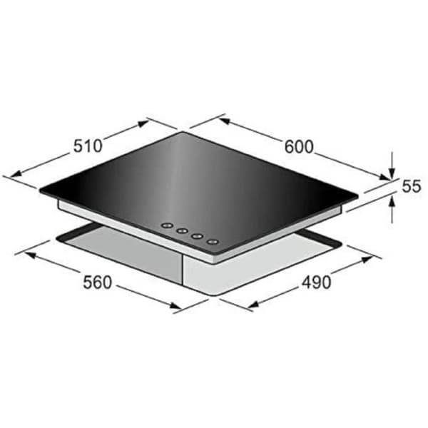 Kaiser KCG 6394 Turbo, gasspis 60 cm, exklusivt svart glas - autonom - spishäll