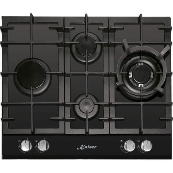Kaiser KCG 6394 Turbo, gasspis 60 cm, exklusivt svart glas - autonom - spishäll