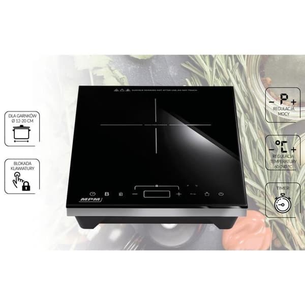 Portabel Induktionsplatta, Glasytan, Touchkontroll, 60 till 240°C MPM MKE-14 1800W 15136