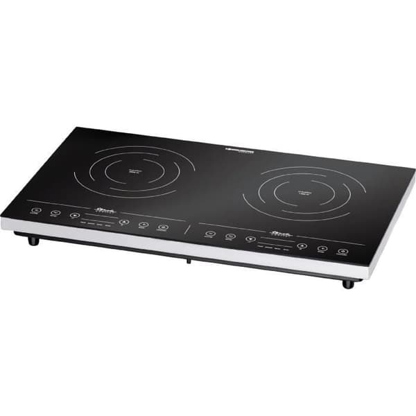 ROMMELSBACHER CT 3410/IN induktionshäll - 2 element - Touchkontrollsensorer - Rostfritt stål/keramik Svart, Vit