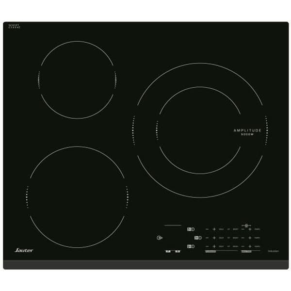 Induktionsmatlagningsbord - SAUTER - SPI4362B - 3 brännare - 5 kW - Amplitudzon Ø 28 cm Svart