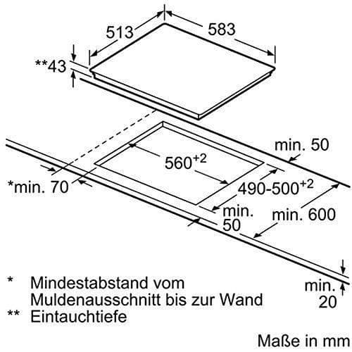 Häll - Neff - MR 1342 N - Induktion - Glas och keramik - 7800W Svart