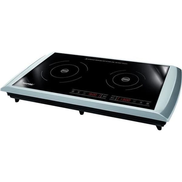 Induktionshäll - MPM - MKE-11 - 2 kokzoner - Touch - 2900 Watt Svart, Silver