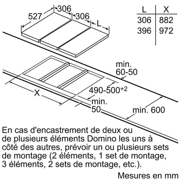 BOSCH PXX375FB1E glaskeramisk domino - 2 induktionsbrännare - FlexInduction Zone - DirectSelect