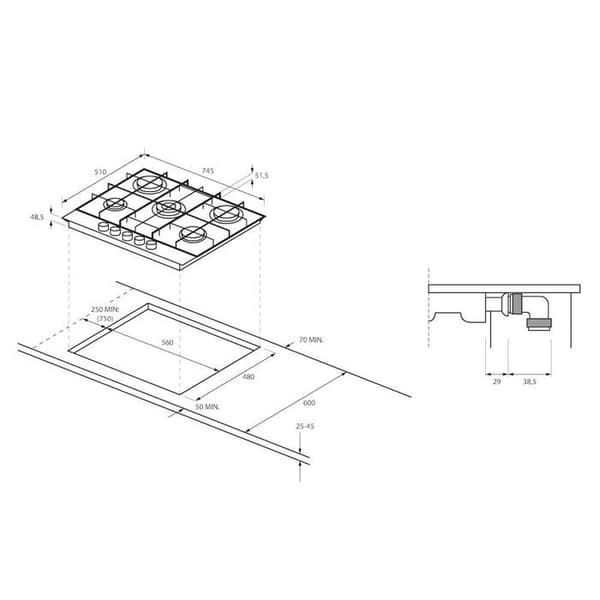 Gashäll - Haier gashäll - 33802986 Svart