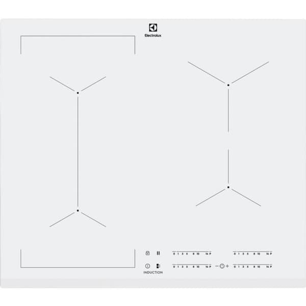 Electrolux EIV63440BW, Inbyggd, Häll med induktionszon, Glas, Vit, 2500 W, 14,5 cm